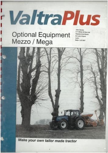 Valtra Valmet Tractor - Optional Equipment Mezzo/Mega Product Information Manual - ORIGINAL