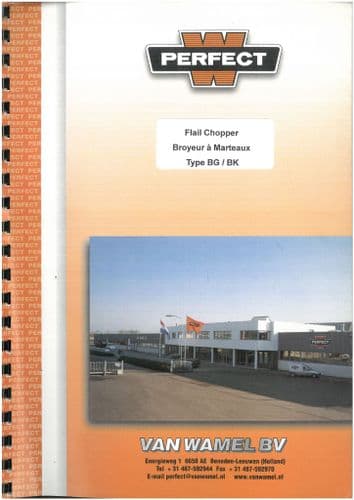Van Wamel Flail Chopper BG & BK Operators Manual & Spare Parts List