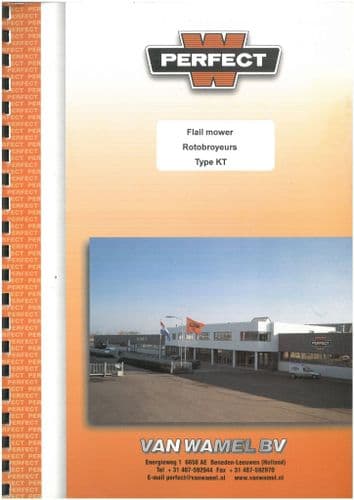 Van Wamel Flail Mower KT Operators Manual & Spare Parts List