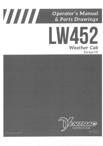 Ventrac All Weather Cab LW452 Operators Manual and Parts List