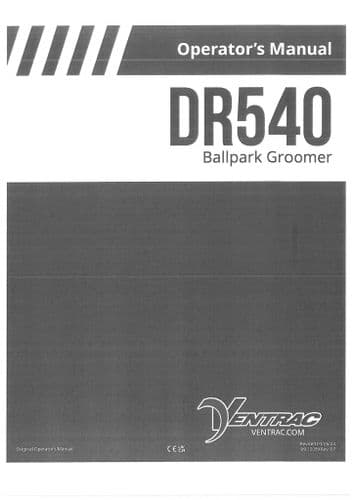 Ventrac Ballpark Groomer DR540 Operators Manual
