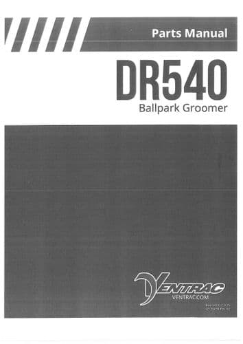 Ventrac Ballpark Groomer DR540 Parts Manual