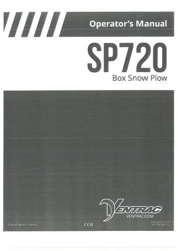 Ventrac Box Snow Plough SP720 Operators Manual