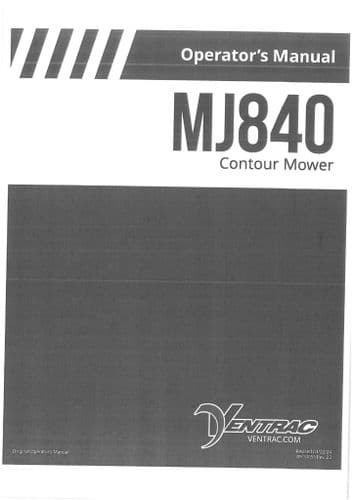 Ventrac Contour Mower MJ840 Operators Manual