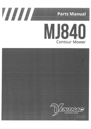 Ventrac Contour Mower MJ840 Parts Manual