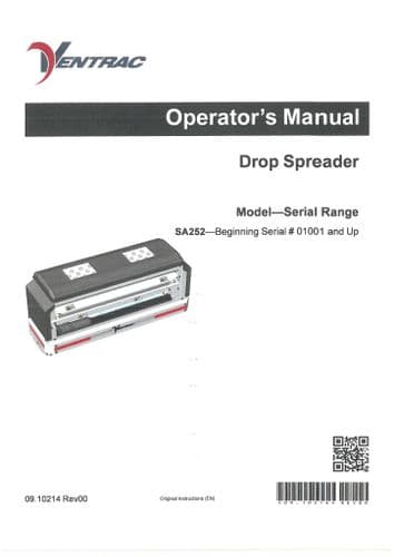Ventrac Drop Spreader SA252 Operators Manual