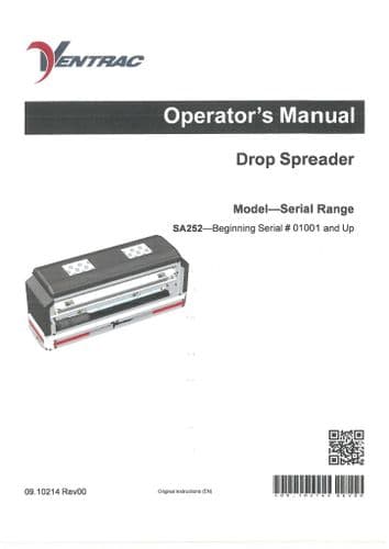 Ventrac Drop Spreader SA252 Operators Manual