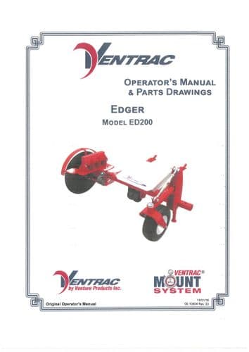 Ventrac Edger ED200 Operators Manual and Parts List