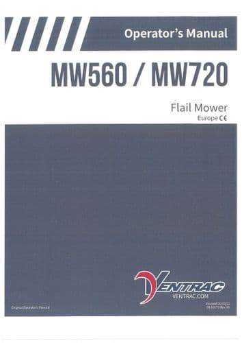 Ventrac Fine Cut Flail Mower MW560 MW720 Operators Manual