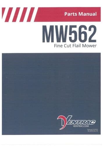 Ventrac Fine Cut Flail Mower MW562 Parts Manual