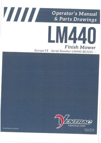 Ventrac Finish Mower LM440 Operators Manual and Parts List