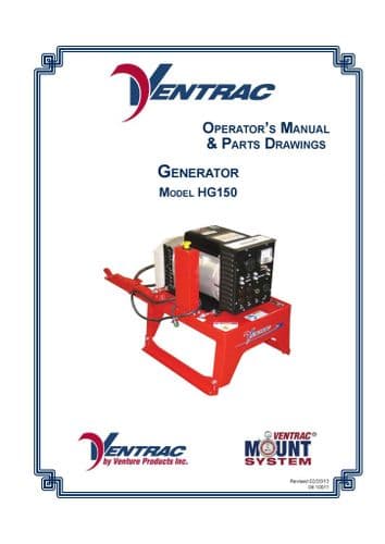 Ventrac Generator HG150 Operators Manual and Parts List