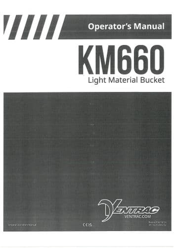 Ventrac Light Material Bucket KM660 Operators Manual