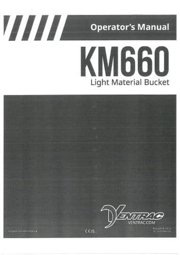 Ventrac Light Material Bucket KM660 Operators Manual