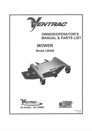 Ventrac Mower LM440 Operators Manual and Parts List