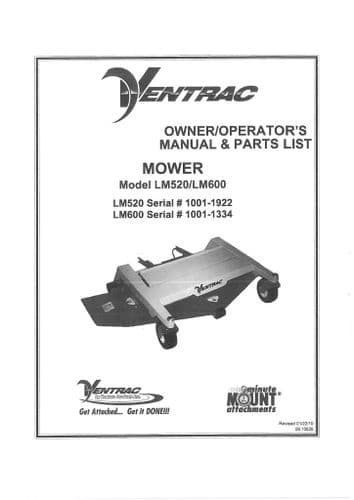 Ventrac Mower LM520 & LM600 Operators Manual