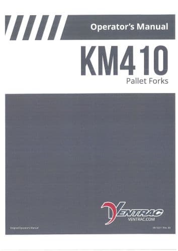 Ventrac Pallet Fork KM410 Operators Manual