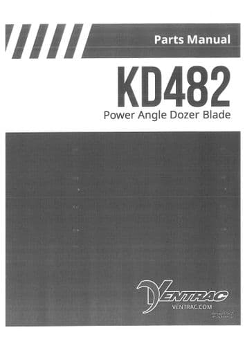 Ventrac Power Angle Dozer Blade KD482 48inch Parts Manual