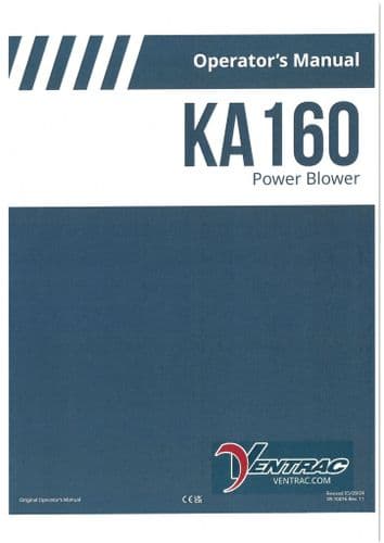 Ventrac Power Blower KA160 Operators Manual