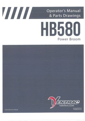 Ventrac Power Broom HB580 Operators Manual and Part List
