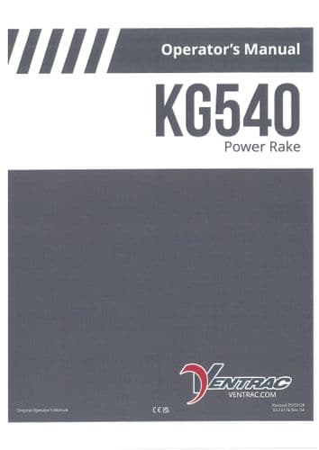 Ventrac Power Rake KG540 Operators Manual