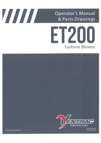 Ventrac Power Turbine ET200 Operators Manual and Parts List