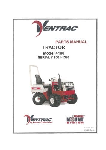 Ventrac Power Unit 4100 SN - 1001-1390 Parts Manual