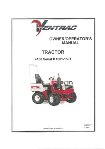 Ventrac Power Unit 4100 SN - 1001-1501 Operators Manual