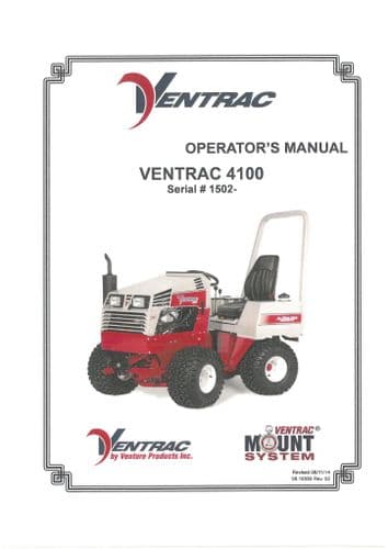 Ventrac Power Unit 4100 SN - 1502 Onwards Operators Manual