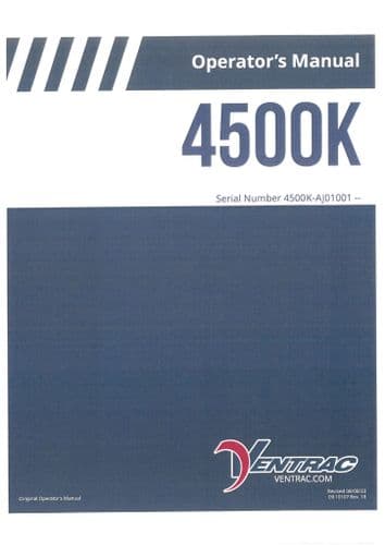 Ventrac Power Unit 4500K Operators Manual