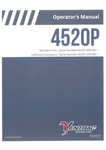 Ventrac Power Unit 4520P Operators Manual