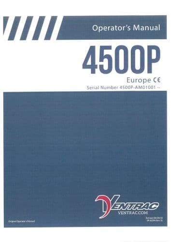 Ventrac Power Unit Tractor 4500P SN - AM01001 Operators Manual