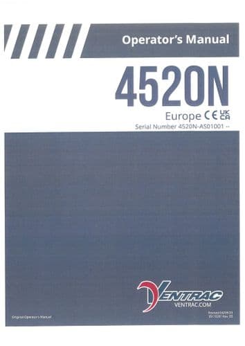 Ventrac Power Unit Tractor 4520N SN - AS01001 Operators Manual