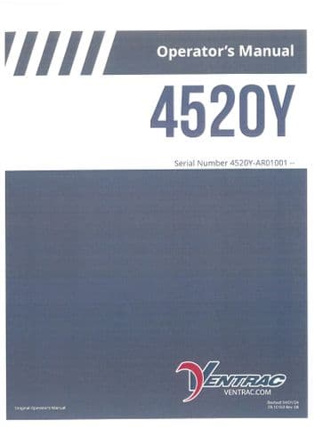 Ventrac Power Unit Tractor 4520Y SN - AR01001 Operators Manual