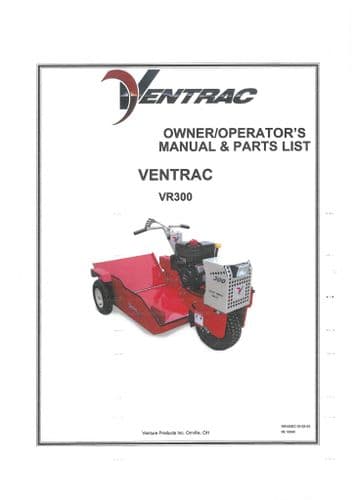 Ventrac Power Unit Tractor VR300 Operators Manual and Parts List