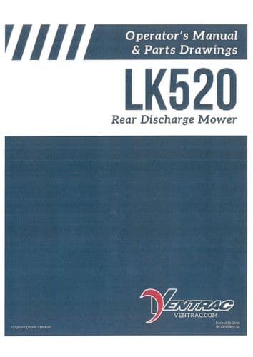 Ventrac Rear Discharge Mower LK520 Operators Manual and Parts List