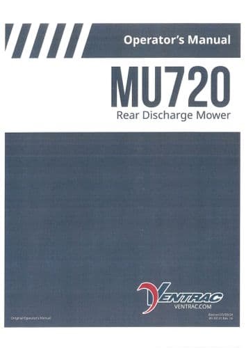 Ventrac Rear Discharge Mower MU720 Operators Manual