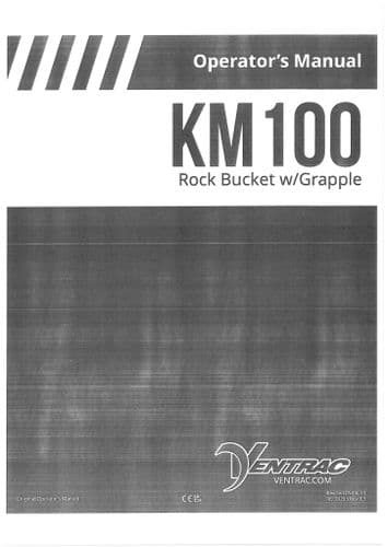 Ventrac Rock Bucket with Grapple KM100 Operators Manual