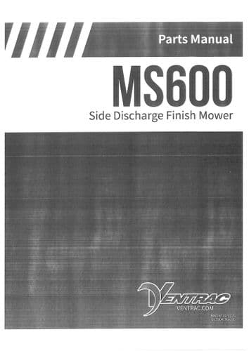 Ventrac Side Discharge Finish Mower MS600 Parts Manual