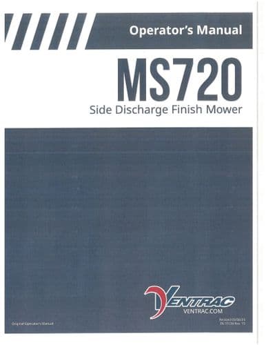 Ventrac Side Discharge Finish Mower MS720 Operators Manual