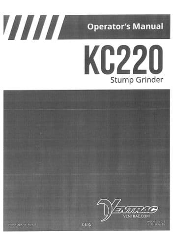 Ventrac Stump Grinder KC220 Operators Manual