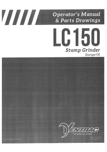 Ventrac Stump Grinder LC150 Operators Manual and Parts List