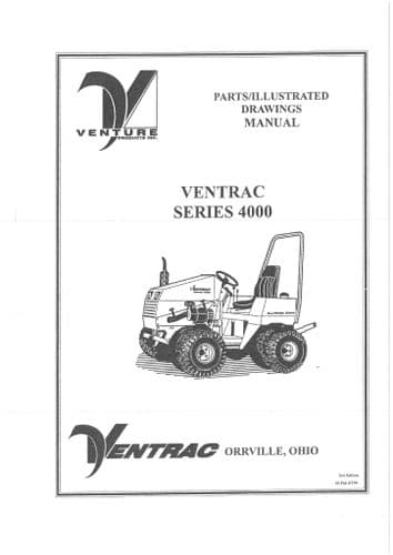 Ventrac Tractor HT4000 Parts Manual