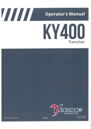 Ventrac Trencher KY400 Operators Manual