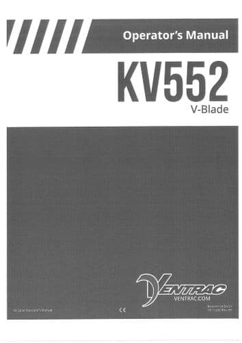 Ventrac V Blade KV552 Operators Manual