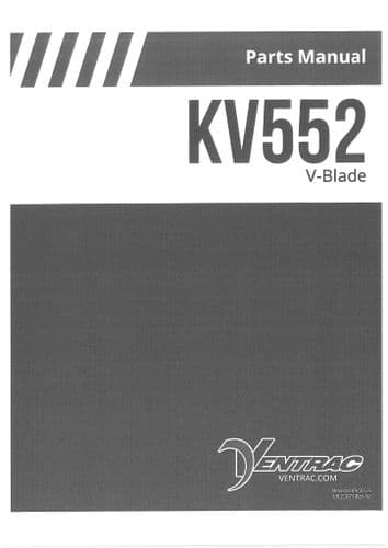 Ventrac V Blade KV552 Parts Manual