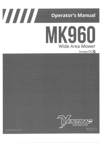 Ventrac Wide Area Mower MK960 Operators Manual