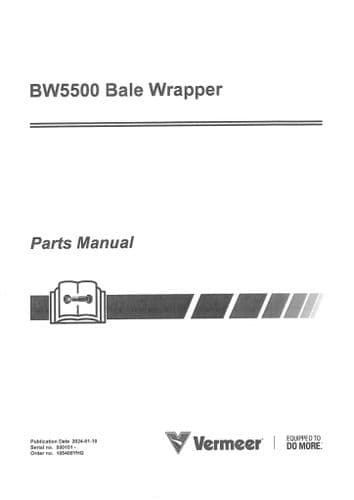 Vermeer Bale Wrapper BW5500 Parts Manual