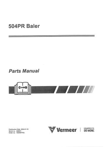 Vermeer Baler 504PR Parts Manual