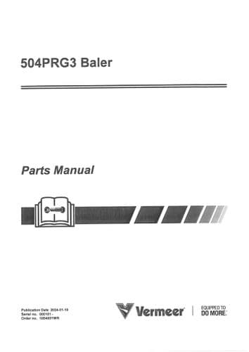 Vermeer Baler 504PRG3  Parts Manual